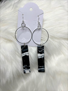 Black and White Dangle Earrings