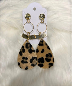 Gold Tone Leopard Earrings