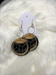 Gold Tone Geo Earrings